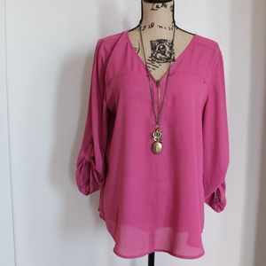 Bright Pink Dress Blouse